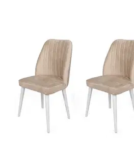 Sada jídelních židlí Alfa Beige and White, 2 ks