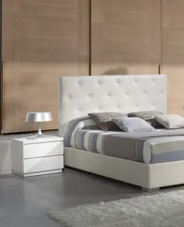 Estila Manželská postel Chesterfield ANA s koženým čalouněním a úložným prostorem 200 cm