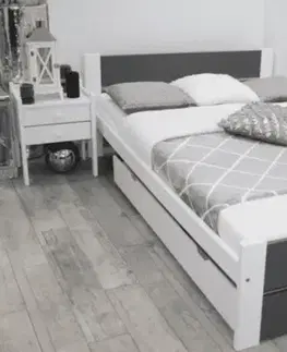 Elvisia Postel LEA s roštem | 90 x 200 cm Barva: Šedá