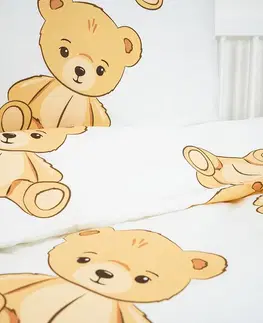 4Home Dětské bavlněné povlečení do postýlky Teddies, 100 x 135 cm, 40 x 60 cm