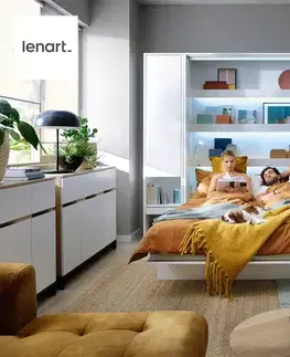 Dig-net nábytek Sklápěcí postel Lenart BED CONCEPT BC-06p bílý lesk | 90 x 200 cm