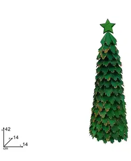 PROHOME - Stromeček 42cm zelené třpytky