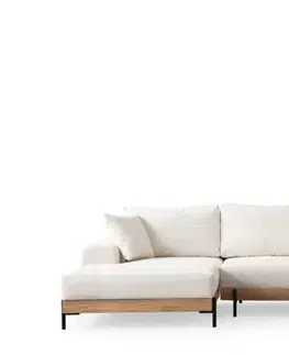 Rohová sedací souprava Eti Oak Left - White