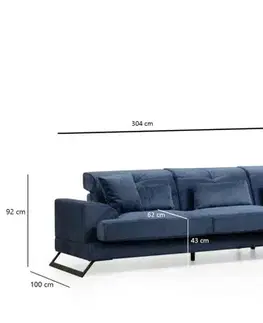 Rohová sedací souprava Frido Right (L3+Chl) - Navy Blue