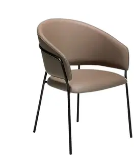 Estila Moderní jídelní židle Vita Naturale z eko-kůže norková 81cm