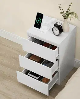 Noční stolek SMART s elektrickou zásuvkou a USB