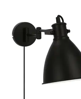 Nástěnná lampa černá nastavitelná 1xE27 Espera