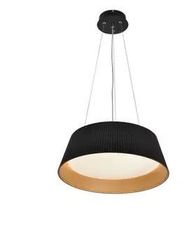 Umbria černá dřevěná závěsná lampa s LED bílým stínidlem