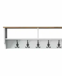 Nástěnný věšák Polo White and Walnut