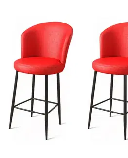 Bar Stool Set (2 Pieces) Uras - Red, Black
