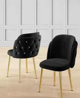 Sada židlí (4 kusy) Axle - Black, Gold