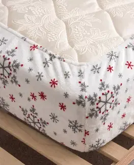 4Home Vánoční prostěradlo mikroflanel Snowflakes, 160 x 200 cm