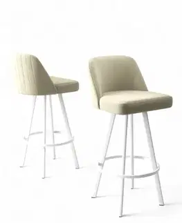 Bar Stool Set (4 Pieces) Atex - Cream, White