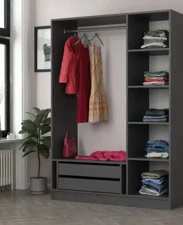 Šatní skříň Kale Anthracite Black - 2272