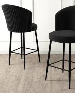 Bar Stool Set (2 Pieces) Fora - Black