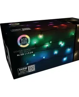 RGB Vánoční LED řetěz s dálkovým ovládáním 96 LED