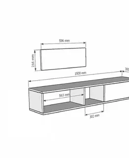 TV stolek Zuzu 150 - Sapphire Oak, White