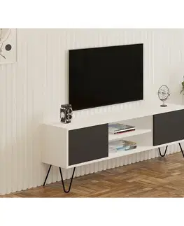 Televizní stolek Hare White and Anthracite
