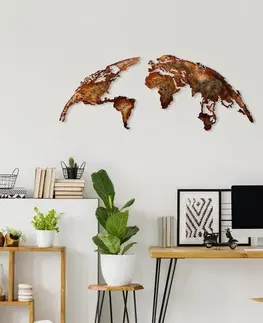 Dekorativní kovový doplněk na zeď World Map Medium - 1