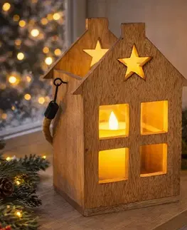 4Home Lucerna z mangového dřeva Shining Star, 18 x 15 x 25 cm