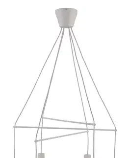 Závěsná lampa matně bílá 6xE27 dvouokruhová Alto