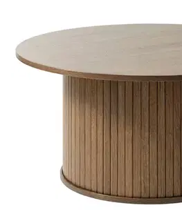 Estila Konferenční stolek Bornholm, tmavý dub, Ø 90 cm