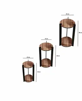 Stojan na květiny Flower Desk Round - Walnut