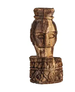 Estila Stylová etno soška Ipkins z masivního dřeva v naturálním provedení s vyřezáváním 28cm