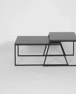 Sada konferenčních stolků Orta Black and Anthracite, 2 ks