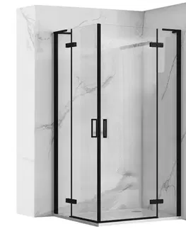 REA/S Sprchová kabina Hugo Double Black 80x90 KPL-45232