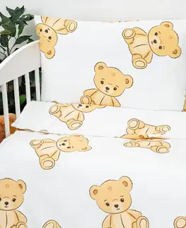 4Home Dětské bavlněné povlečení do postýlky Teddies, 100 x 135 cm, 40 x 60 cm