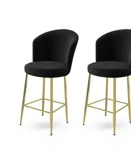Sada barových židlí Fora Black and Gold, 2 ks, 2 ks
