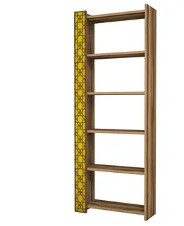Knihovna City - Walnut, Yellow