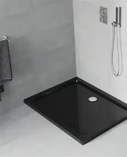 MEXEN Flat sprchová vanička obdélníková slim 90 x 80, černá 40708090