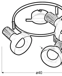 Spirálová stropní lampa kovová bílá + dřevěná 3E14 Puerto