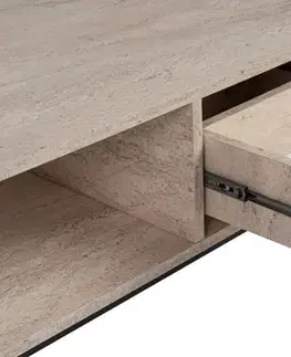 Konferenční stolek Haldizen - Black, Travertine