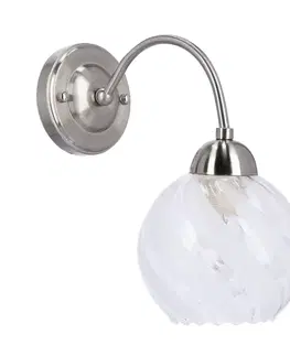 Nástěnná lampa Baida, saténové svítidlo, matné průhledné stínidlo