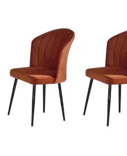 Sada jídelních židlí Rubi Orange and Black, 2 ks