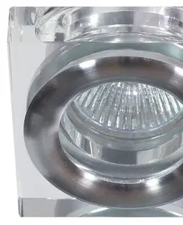 Stropní svítidlo, bezbarvé, čtvercové, skleněné, MR16, 50W, SK-82