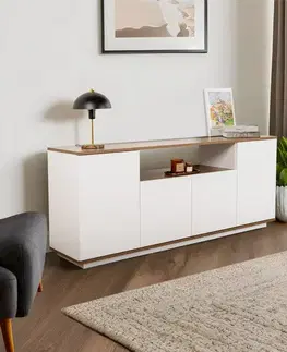 Konzolový stolek Arista - White, Walnut