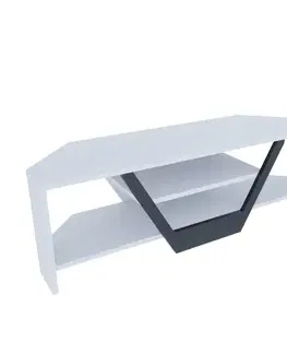TV stolek Sares - White, Black