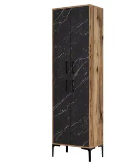 Botník Berlin A - Walnut, Black Marble