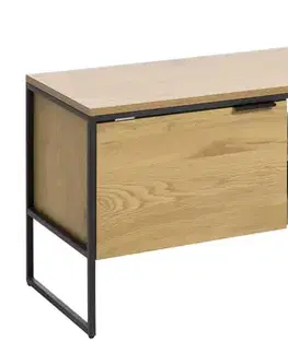 Estila TV stolek Holstebro, dub/černý kov, 155 cm