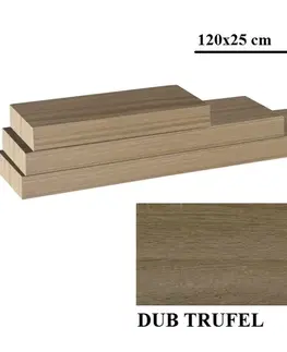 Nástěnná polička GANA 120x25 Dub