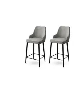 Sada barových židlí Enox Grey and Black, 2 ks, 2 ks
