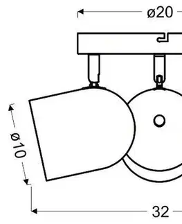 Stropní lampa 3xE27 32cm bílá AZURO