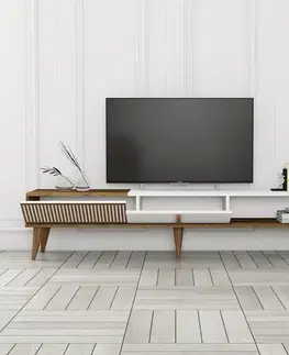 TV stolek Milan Alt - Walnut, White