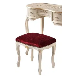 Estila Luxusní barokní masivní toaletní stolek Clasica se třemi šuplíky a zlatým ornamentálním zdobením 93cm