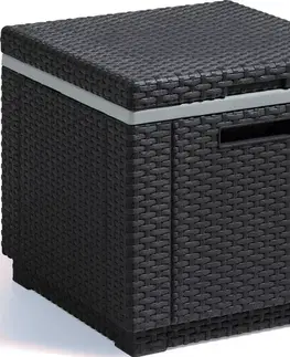KETER Zahradní taburetka s lednicí FROST CUBE | grafit