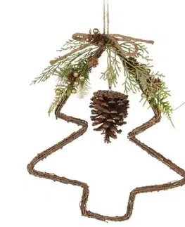 Závěsná vánoční dekorace Woody Tree, 34 x 34 x 7 cm